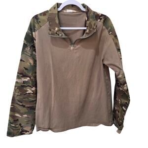 Men's Appears As A British Combat 1/4 Zip, Long Sleeve XL, Camo Shirt